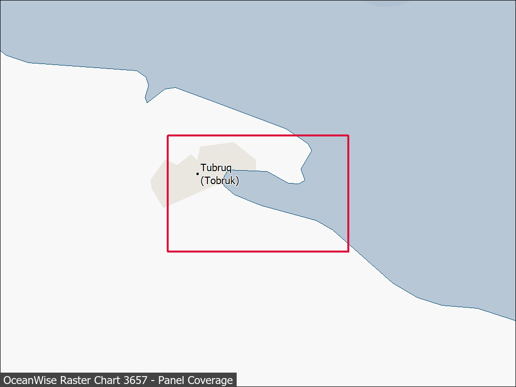 Panel coverage map for UKHO Raster Chart 3657