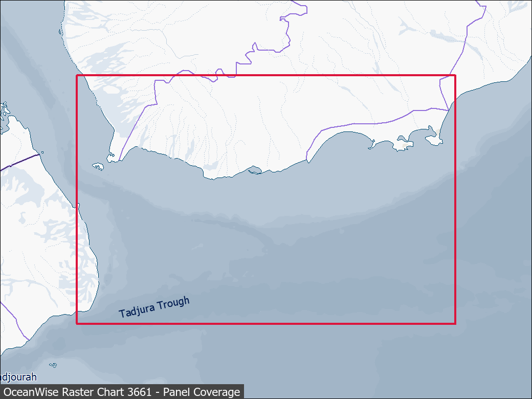 Panel coverage map for UKHO Raster Chart 3661