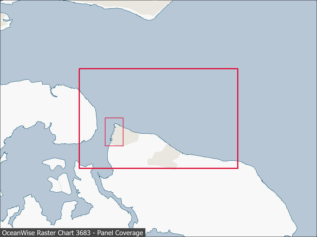 Panel coverage map for UKHO Raster Chart 3683