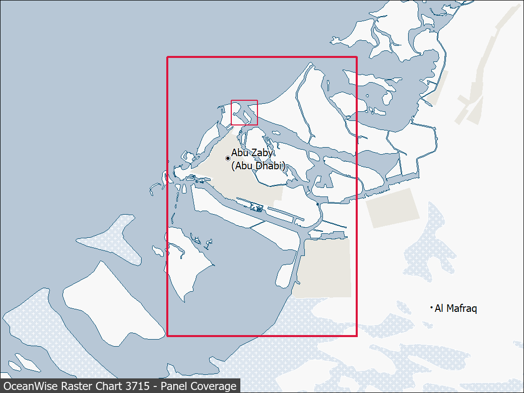 Panel coverage map for UKHO Raster Chart 3715