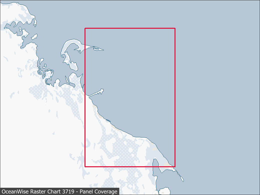 Panel coverage map for UKHO Raster Chart 3719