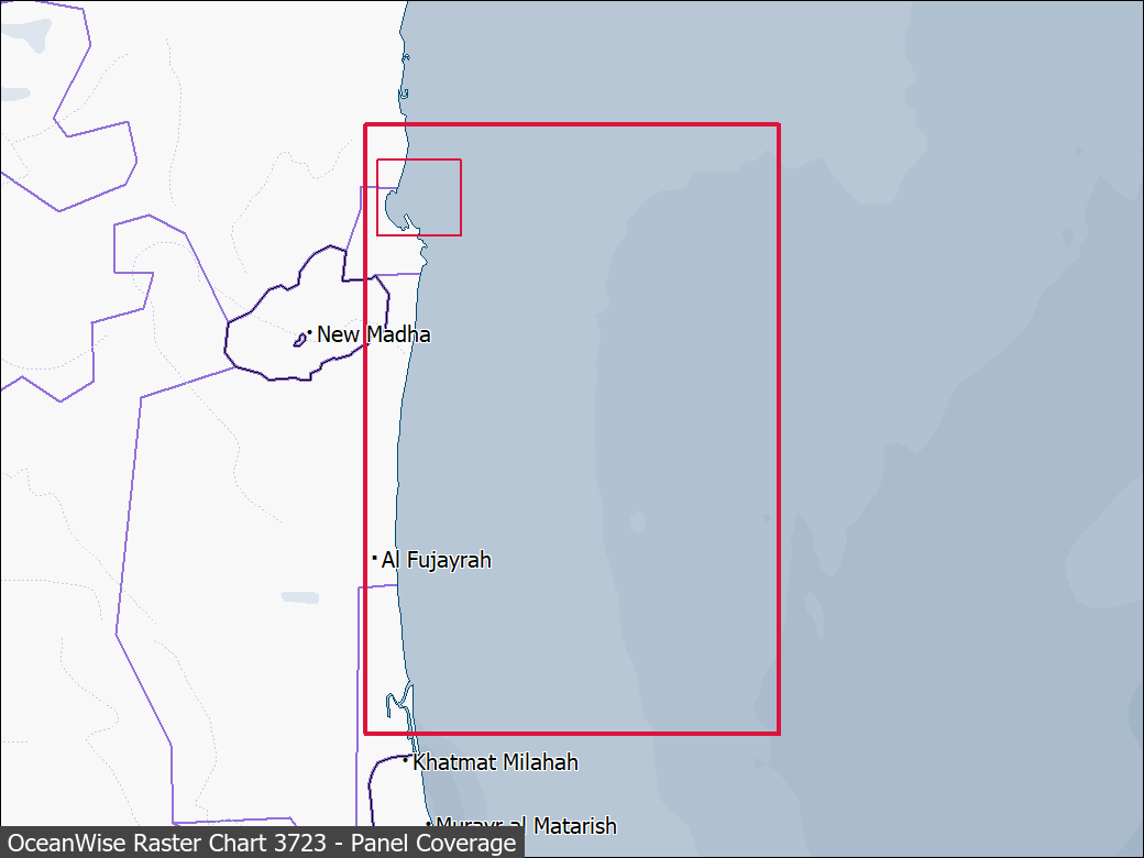 Panel coverage map for UKHO Raster Chart 3723