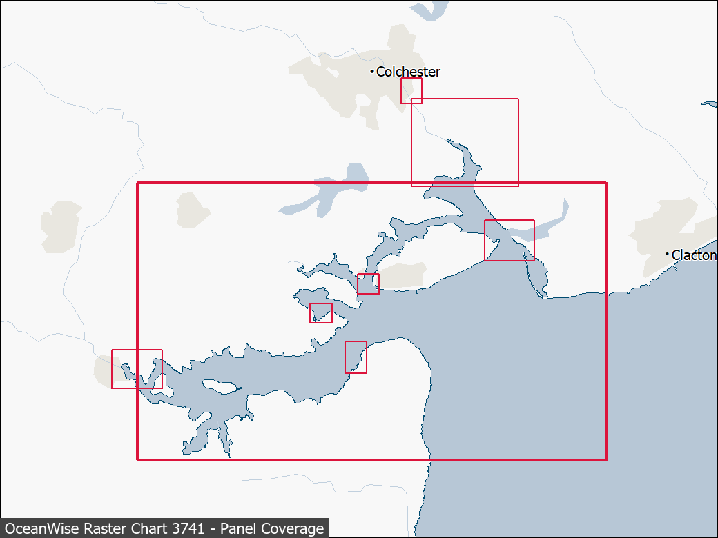 Panel coverage map for UKHO Raster Chart 3741