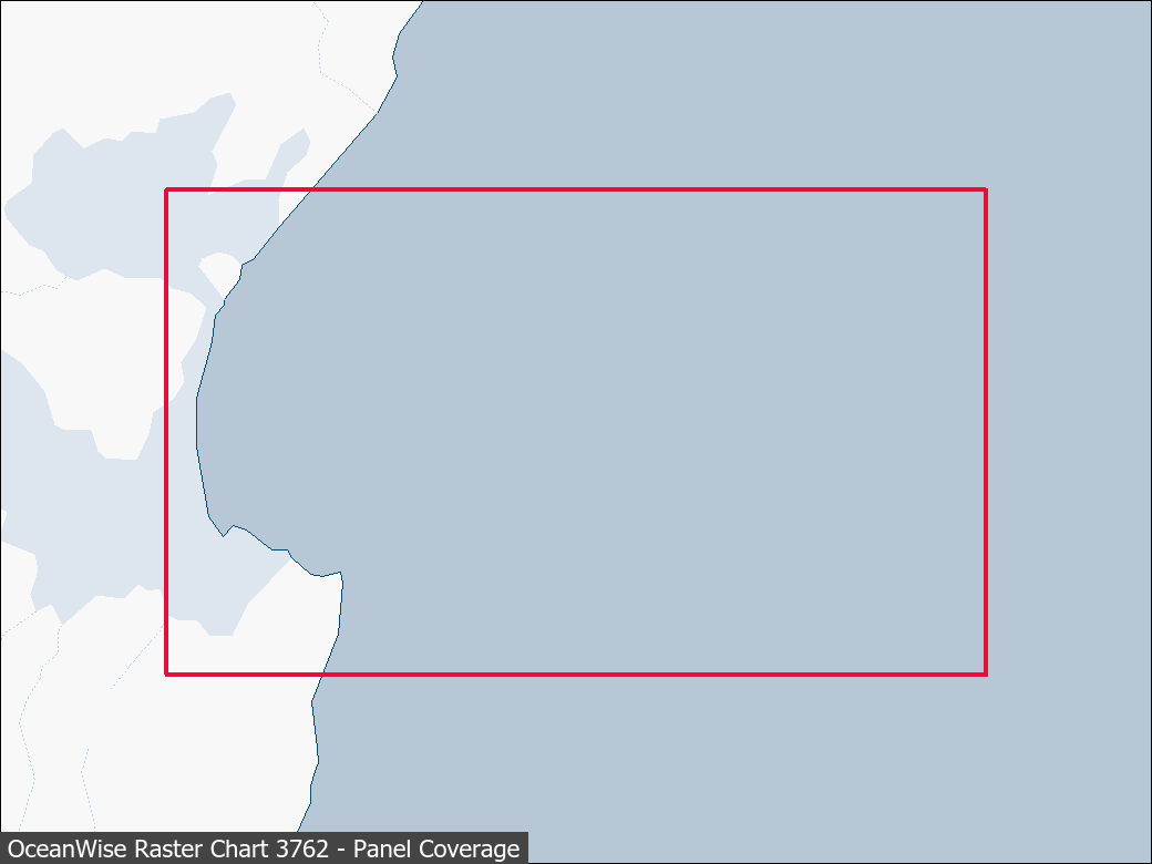 Panel coverage map for UKHO Raster Chart 3762