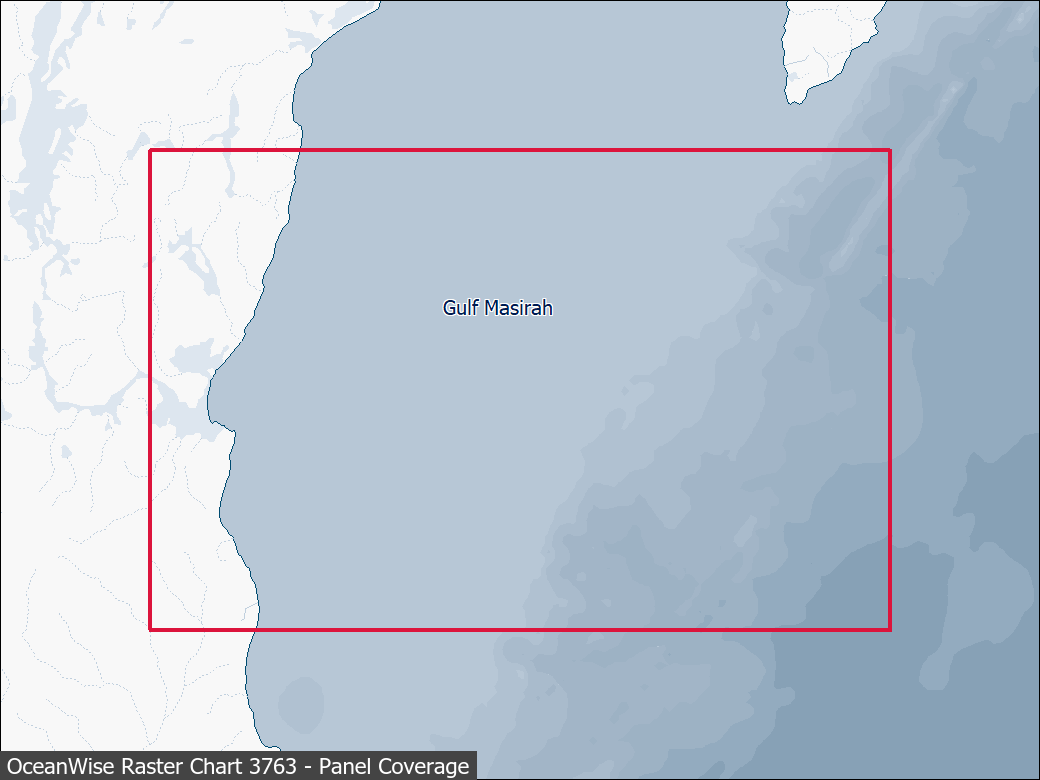 Panel coverage map for UKHO Raster Chart 3763