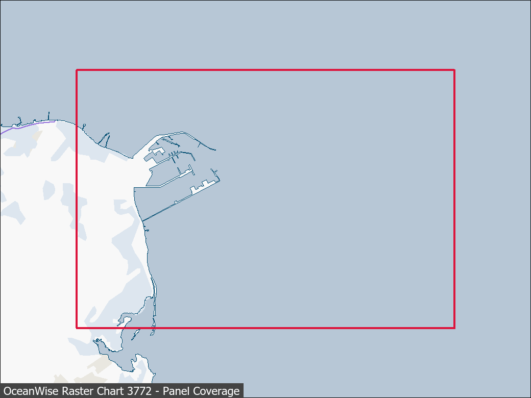 Panel coverage map for UKHO Raster Chart 3772