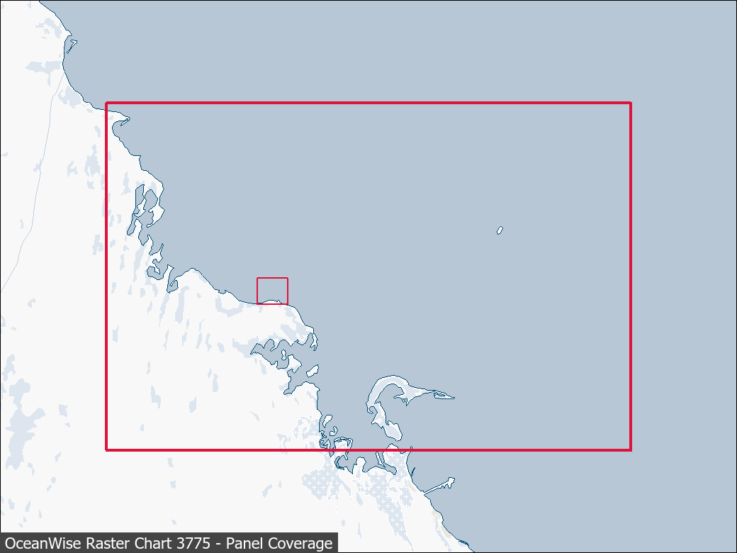 Panel coverage map for UKHO Raster Chart 3775