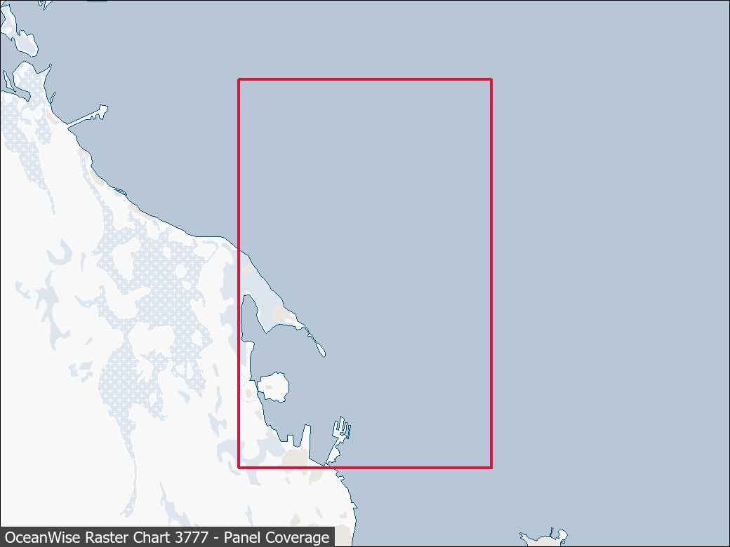 Panel coverage map for UKHO Raster Chart 3777