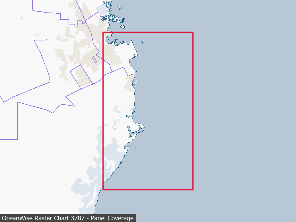 Panel coverage map for UKHO Raster Chart 3787