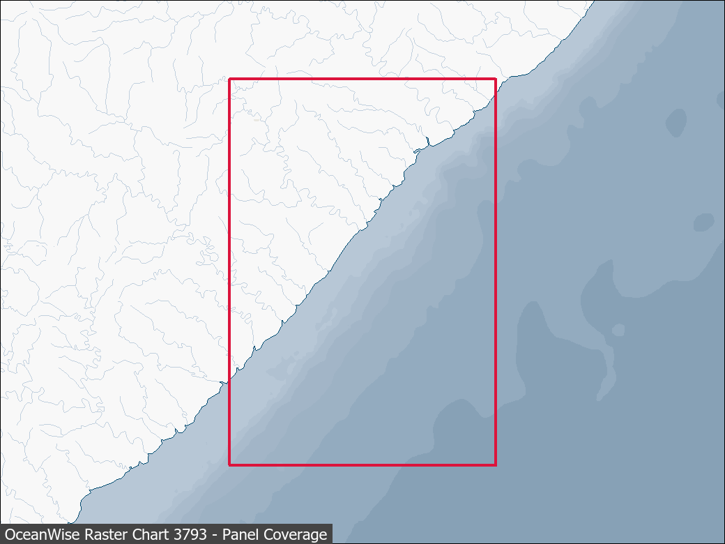 Panel coverage map for UKHO Raster Chart 3793