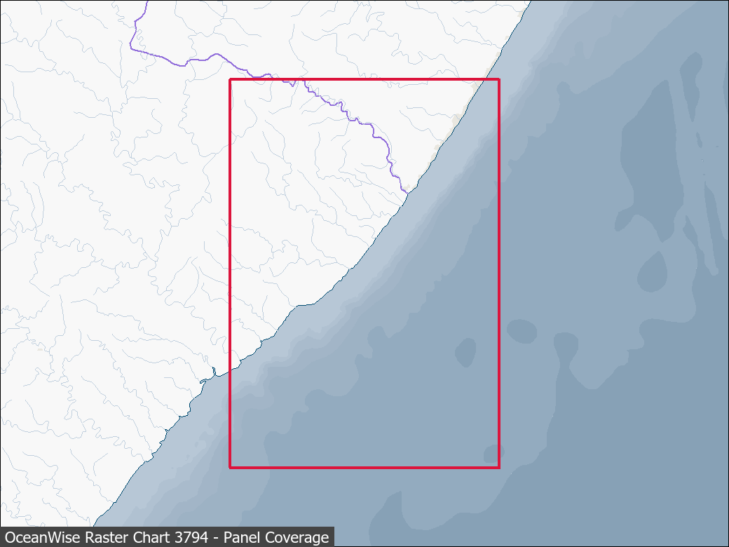 Panel coverage map for UKHO Raster Chart 3794