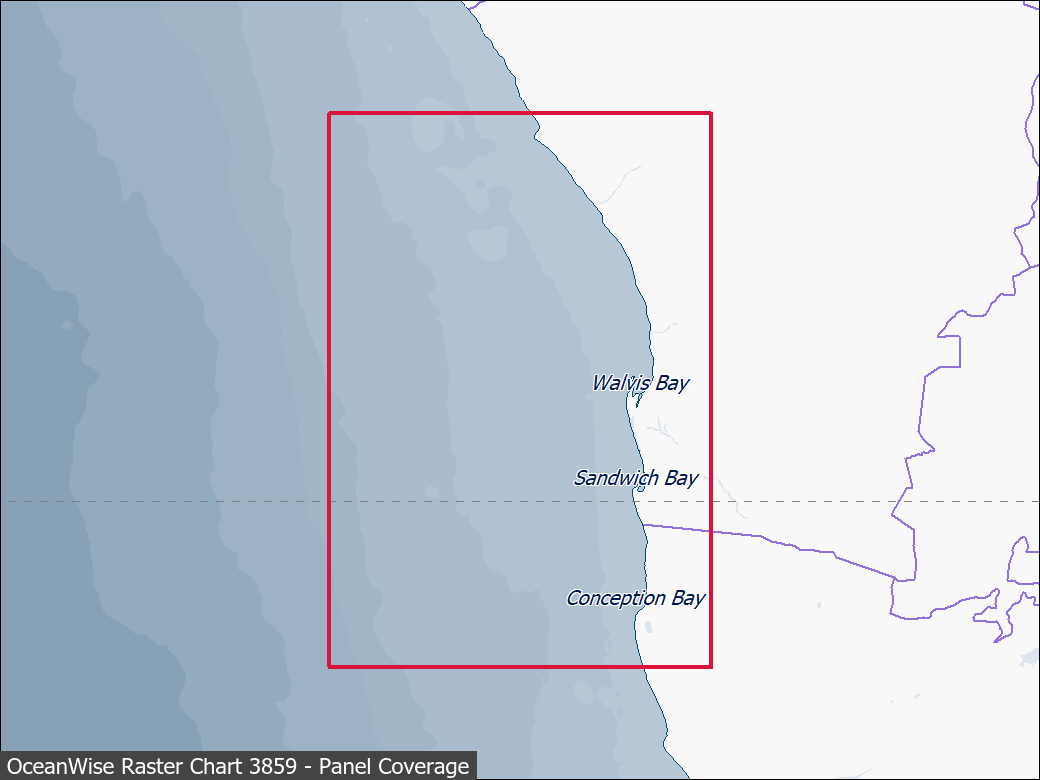 Panel coverage map for UKHO Raster Chart 3859