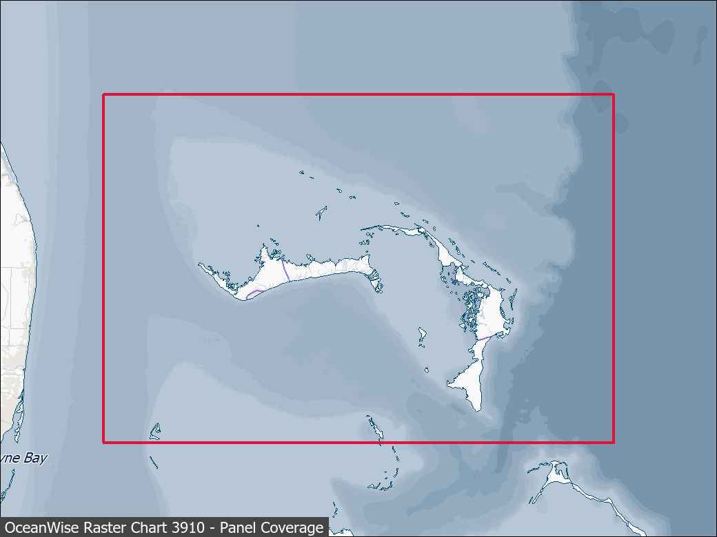 Panel coverage map for UKHO Raster Chart 3910