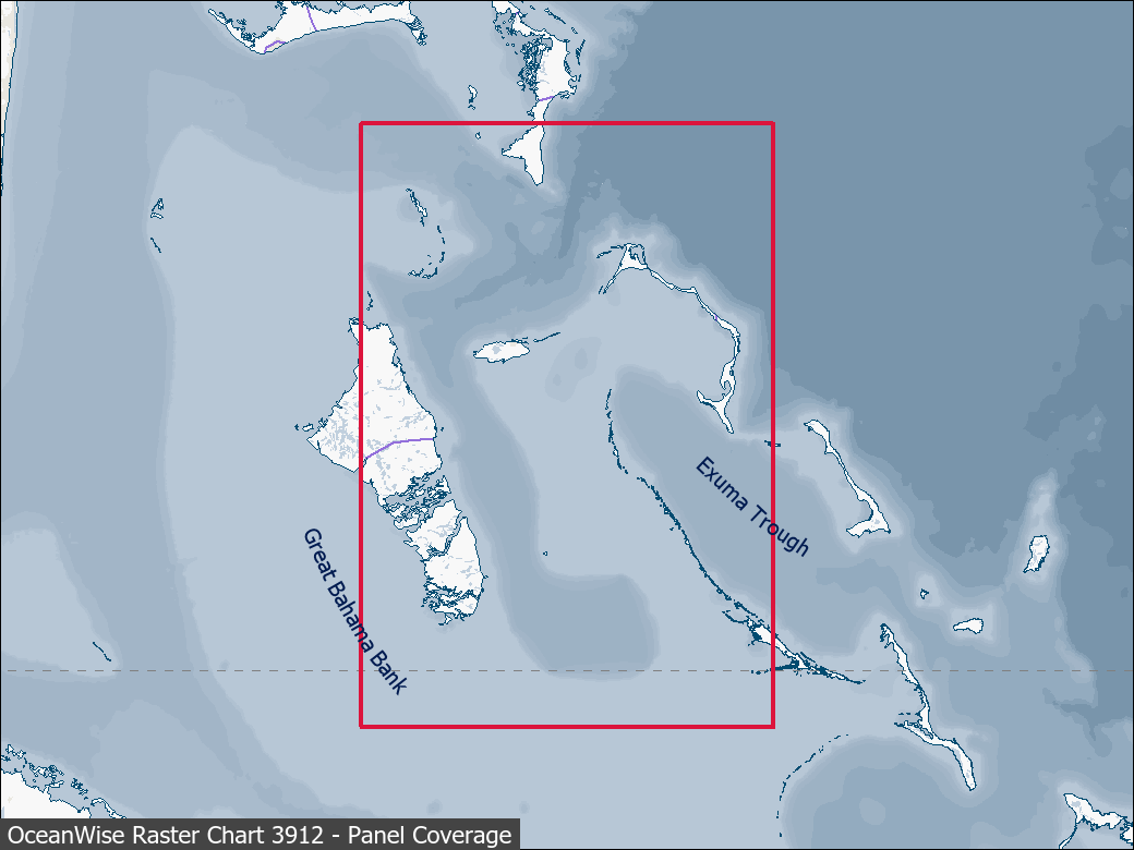 Panel coverage map for UKHO Raster Chart 3912