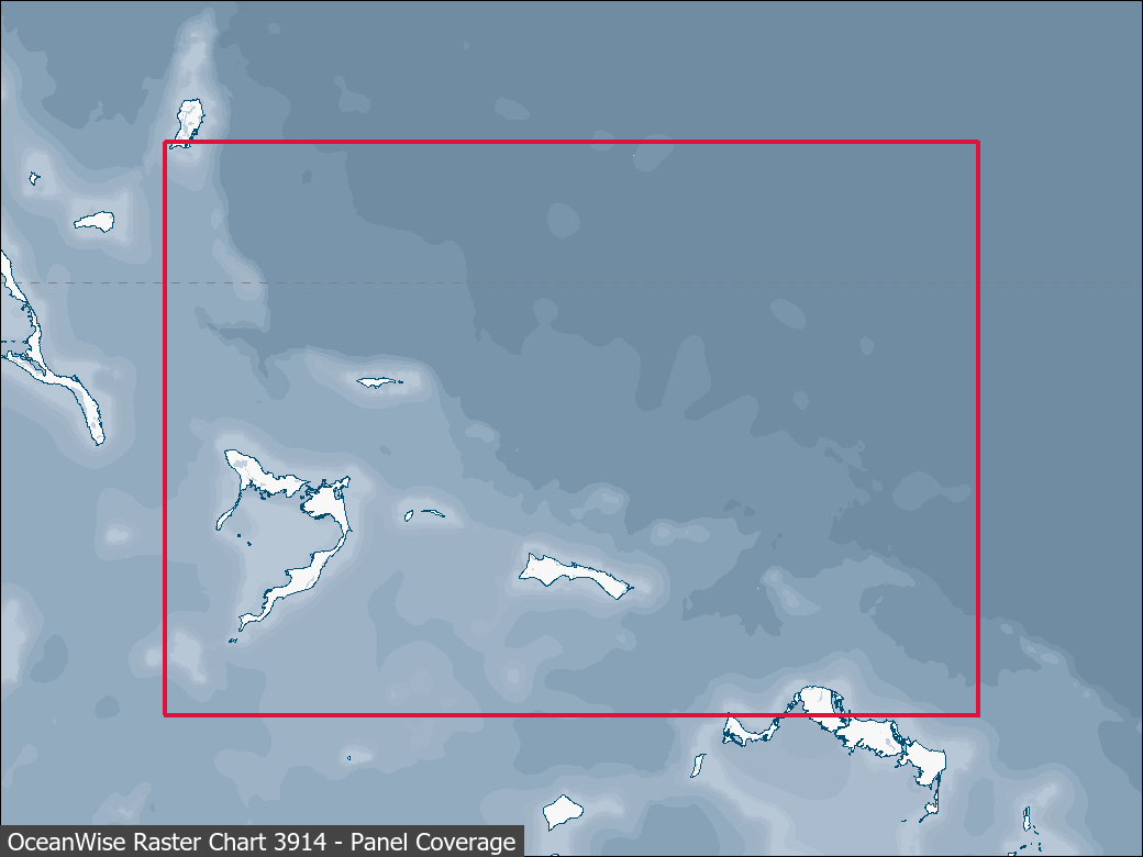 Panel coverage map for UKHO Raster Chart 3914