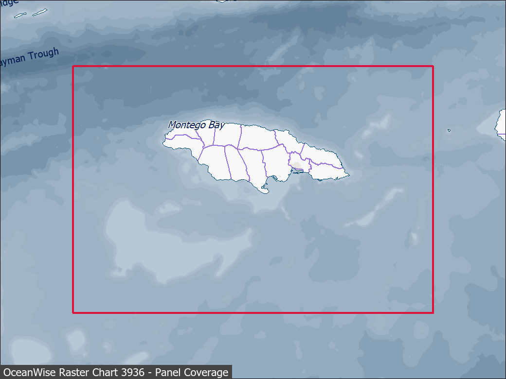 Panel coverage map for UKHO Raster Chart 3936