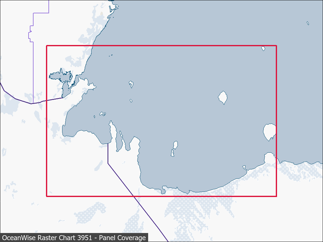 Panel coverage map for UKHO Raster Chart 3951