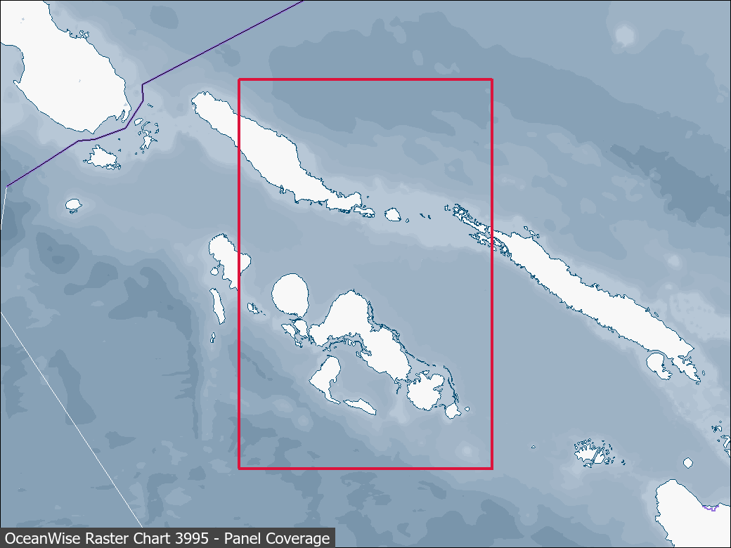 Panel coverage map for UKHO Raster Chart 3995