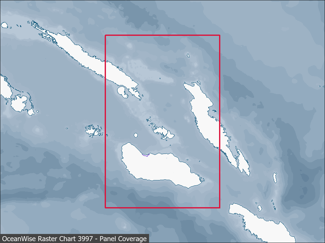 Panel coverage map for UKHO Raster Chart 3997