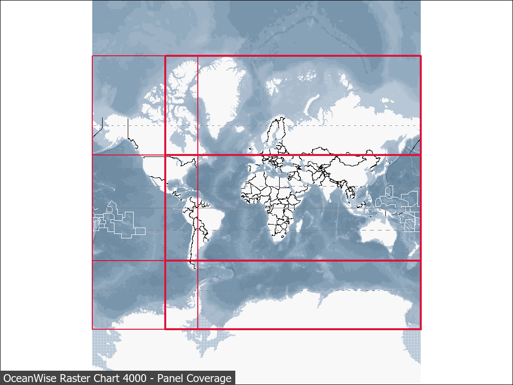 Panel coverage map for UKHO Raster Chart 4000