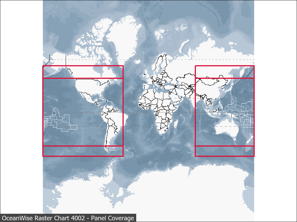 Panel coverage map for UKHO Raster Chart 4002