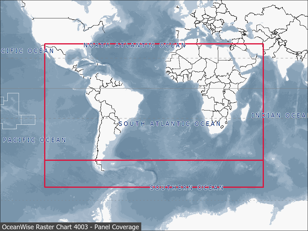 Panel coverage map for UKHO Raster Chart 4003