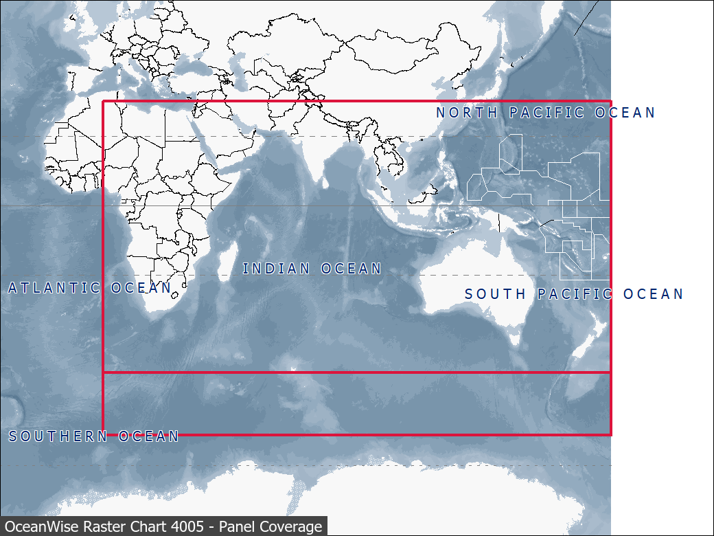 Panel coverage map for UKHO Raster Chart 4005