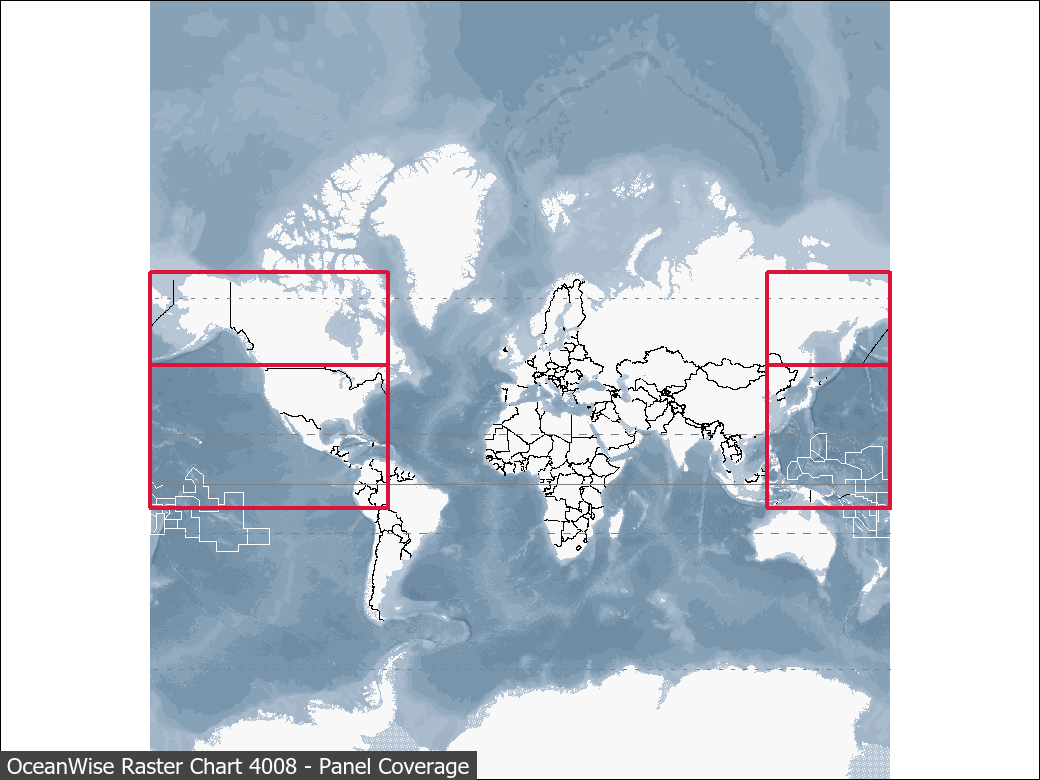 Panel coverage map for UKHO Raster Chart 4008