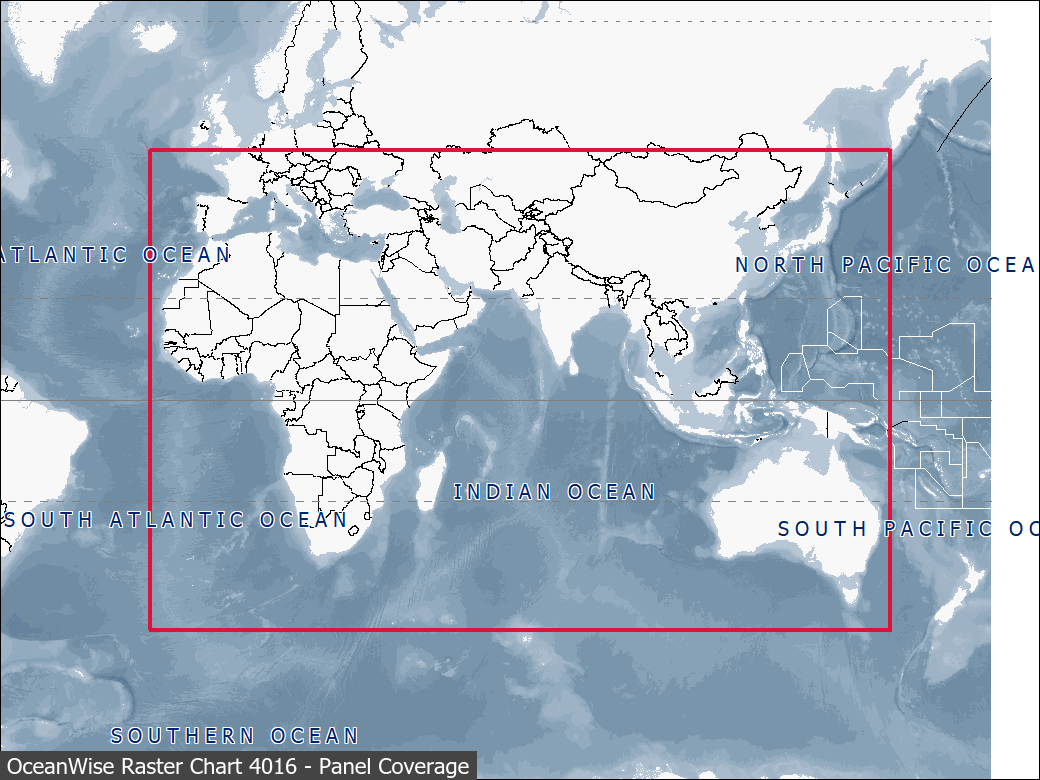 Panel coverage map for UKHO Raster Chart 4016