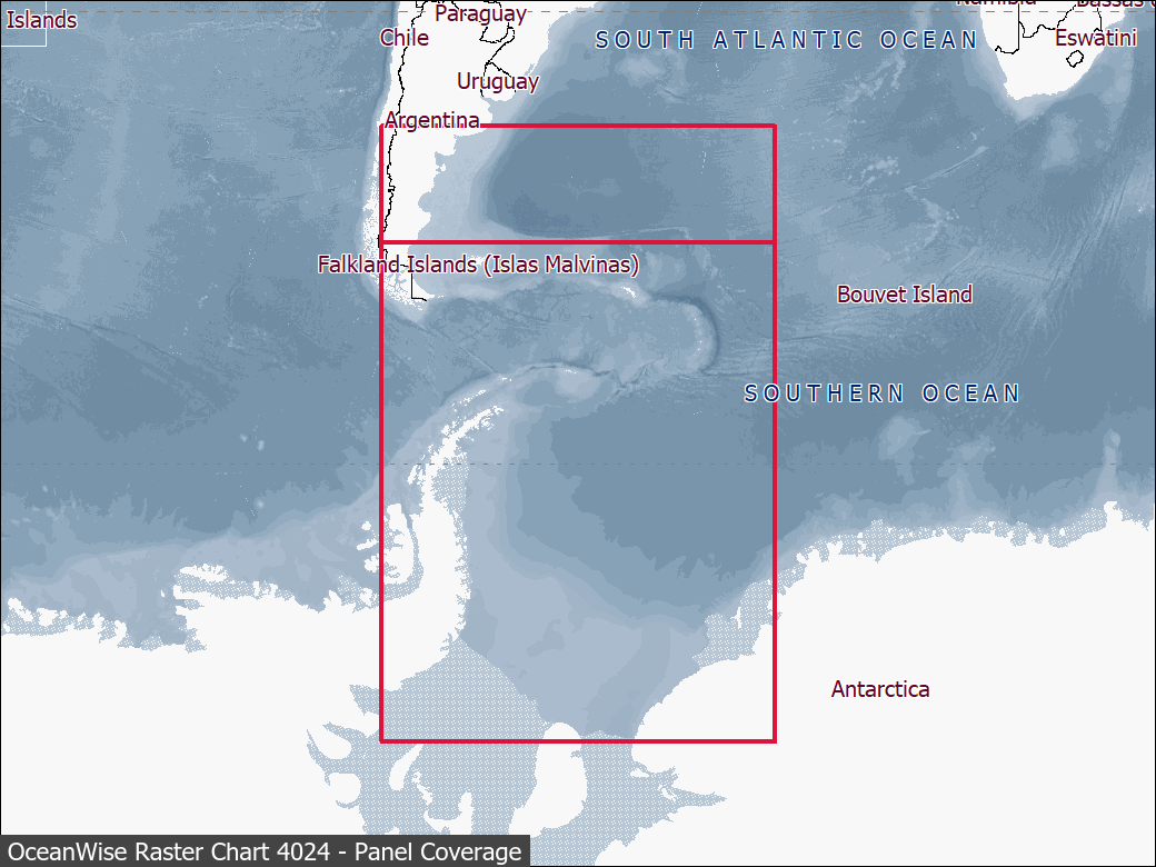 Panel coverage map for UKHO Raster Chart 4024