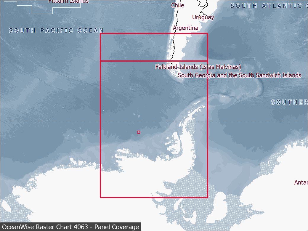 Panel coverage map for UKHO Raster Chart 4063