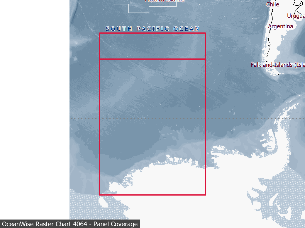 Panel coverage map for UKHO Raster Chart 4064