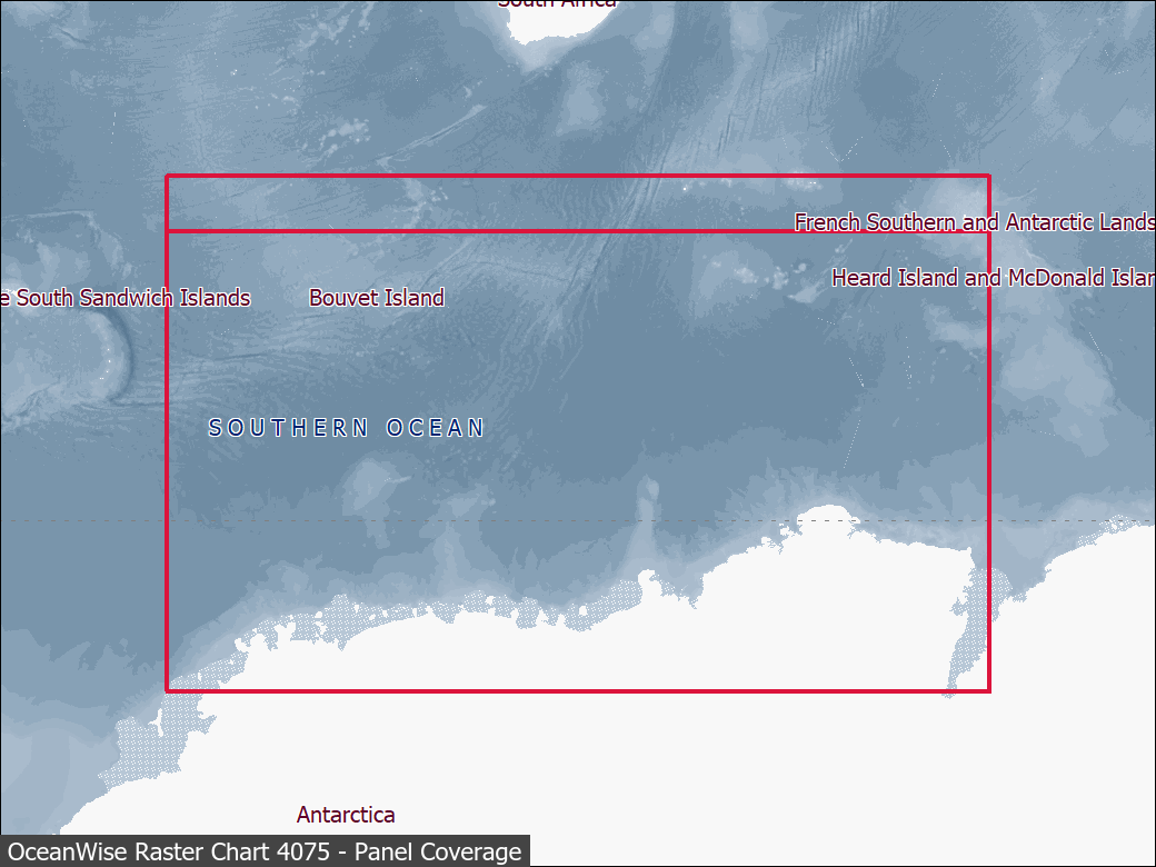 Panel coverage map for UKHO Raster Chart 4075