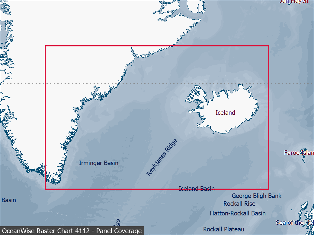 Panel coverage map for UKHO Raster Chart 4112