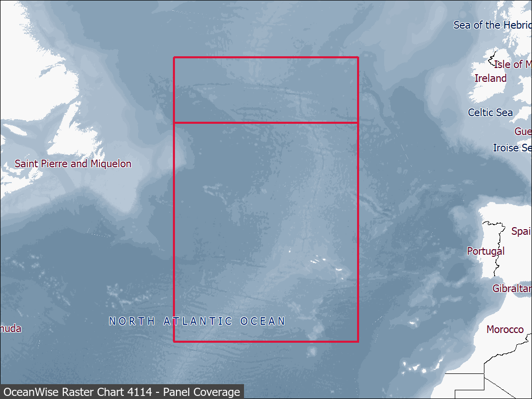 Panel coverage map for UKHO Raster Chart 4114