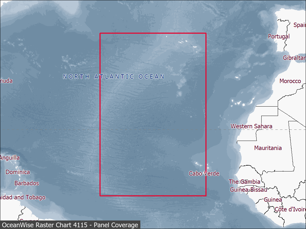 Panel coverage map for UKHO Raster Chart 4115