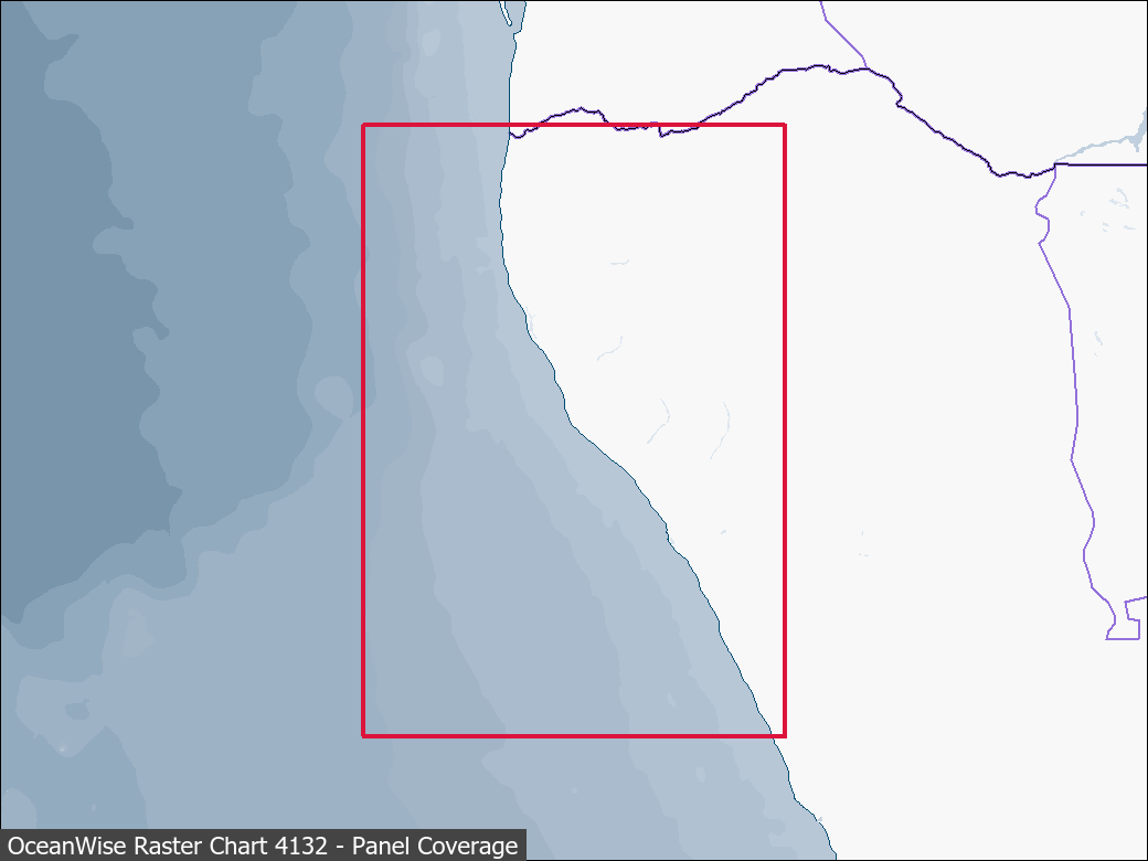 Panel coverage map for UKHO Raster Chart 4132