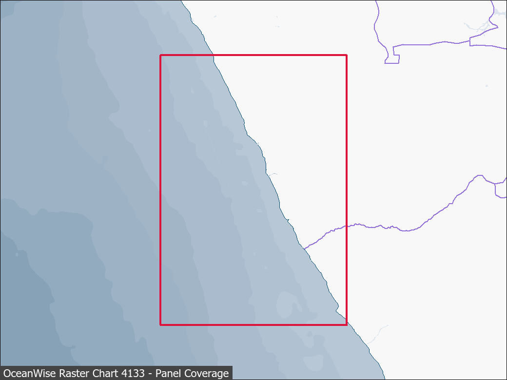 Panel coverage map for UKHO Raster Chart 4133