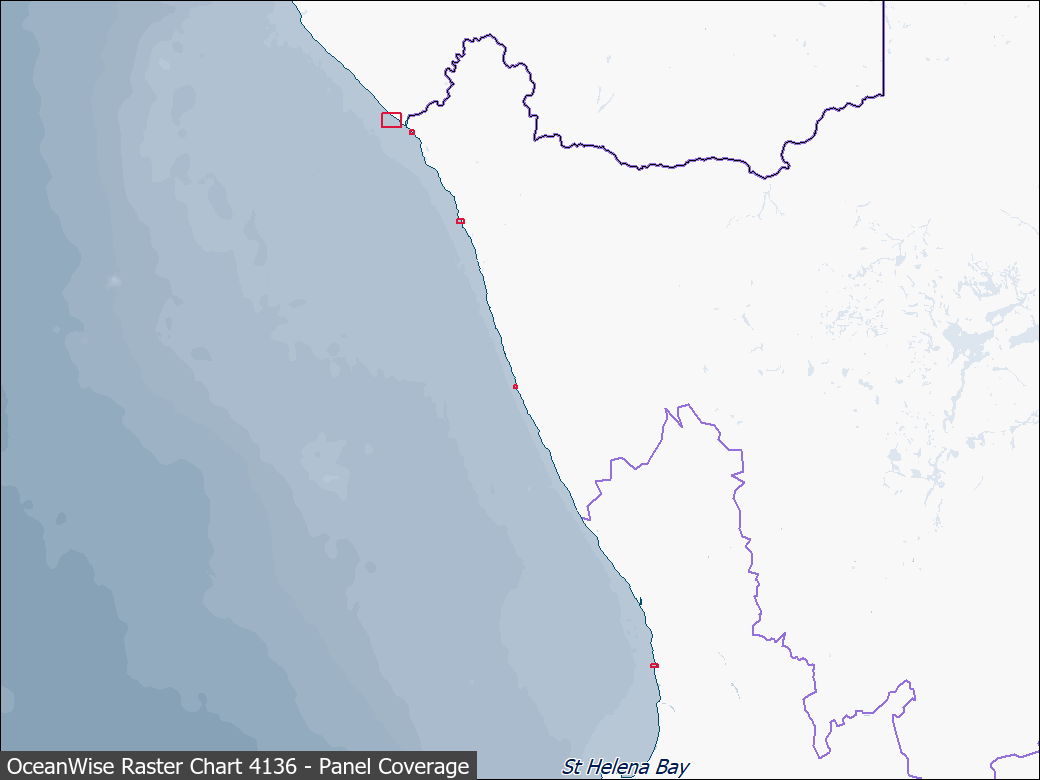 Panel coverage map for UKHO Raster Chart 4136