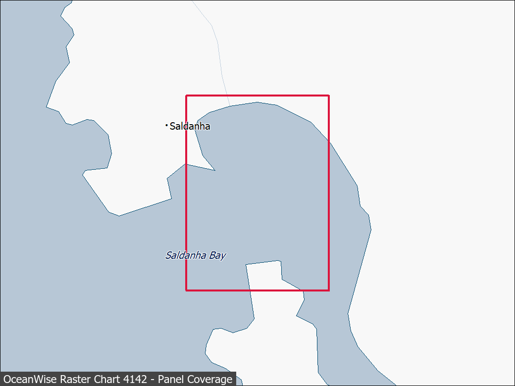 Panel coverage map for UKHO Raster Chart 4142