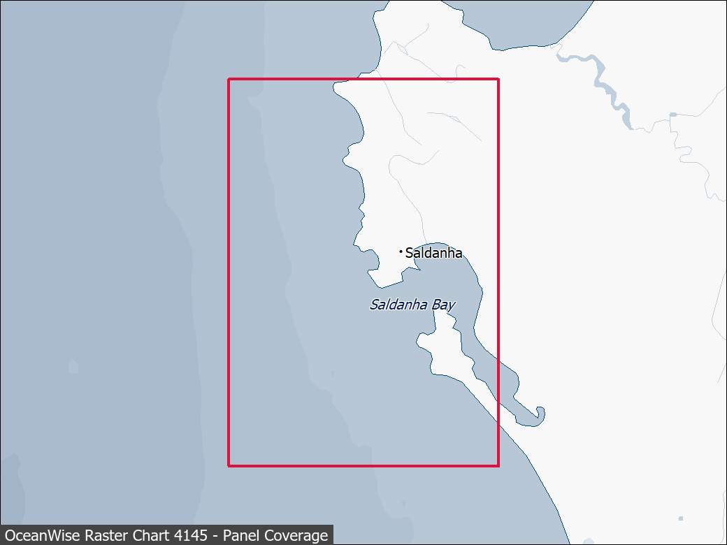 Panel coverage map for UKHO Raster Chart 4145