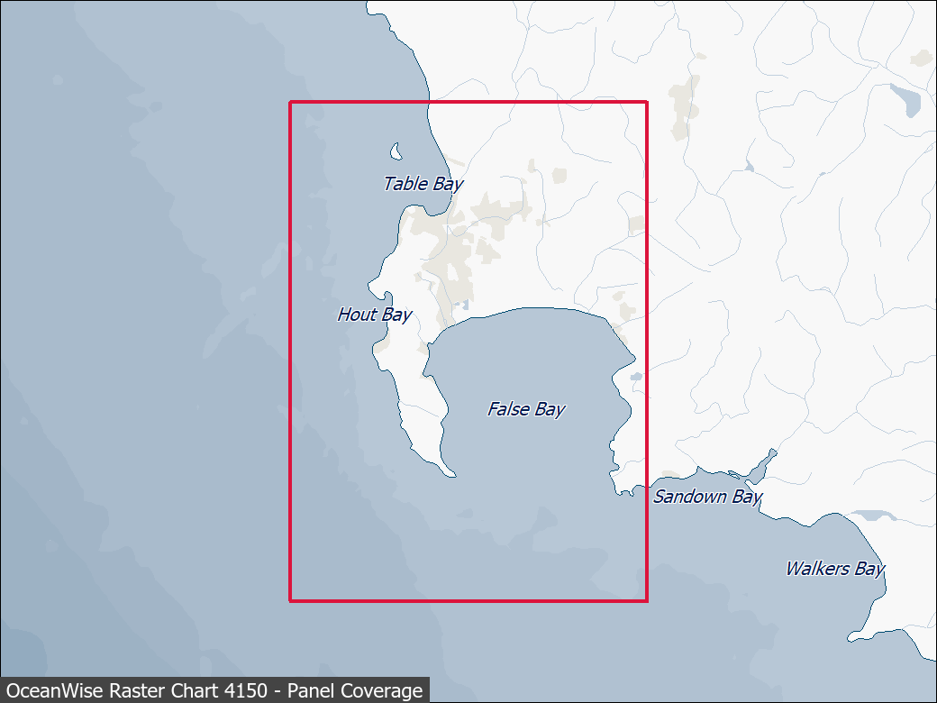 Panel coverage map for UKHO Raster Chart 4150