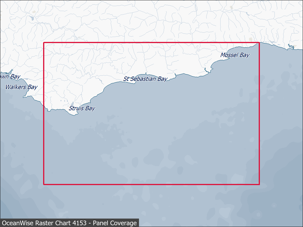 Panel coverage map for UKHO Raster Chart 4153