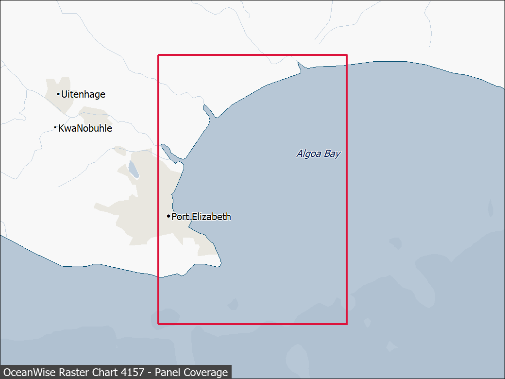 Panel coverage map for UKHO Raster Chart 4157