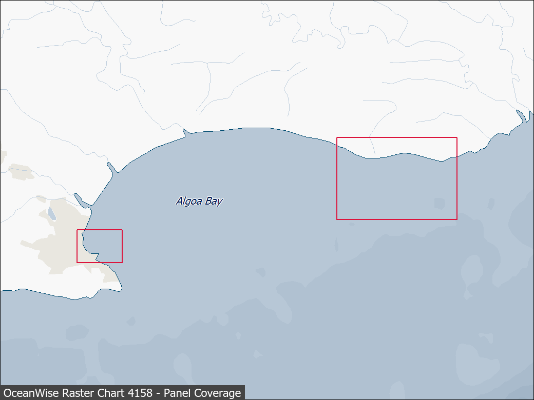 Panel coverage map for UKHO Raster Chart 4158