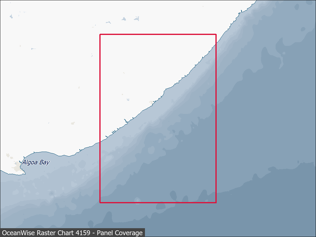 Panel coverage map for UKHO Raster Chart 4159