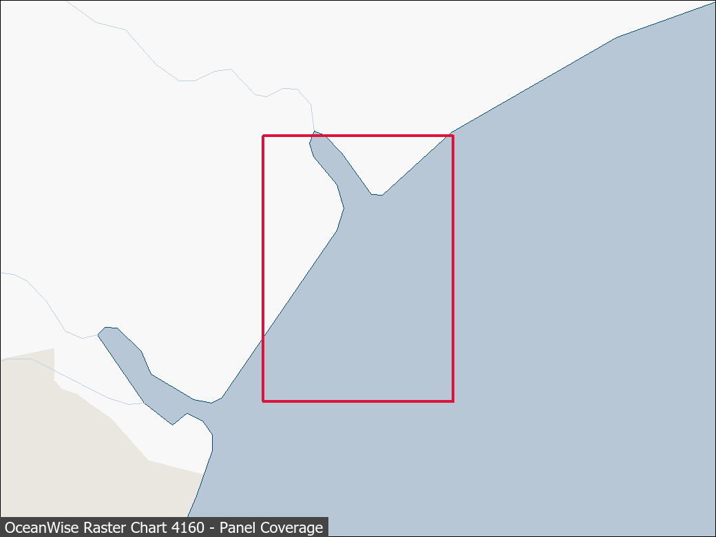 Panel coverage map for UKHO Raster Chart 4160