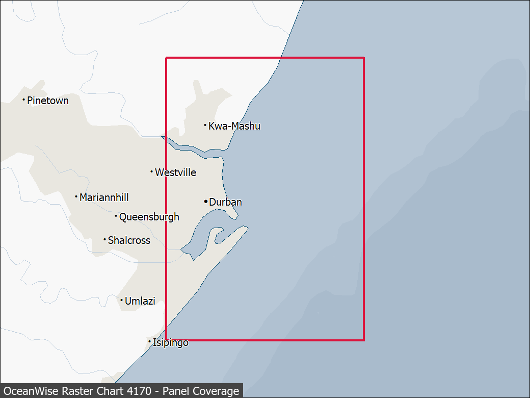 Panel coverage map for UKHO Raster Chart 4170