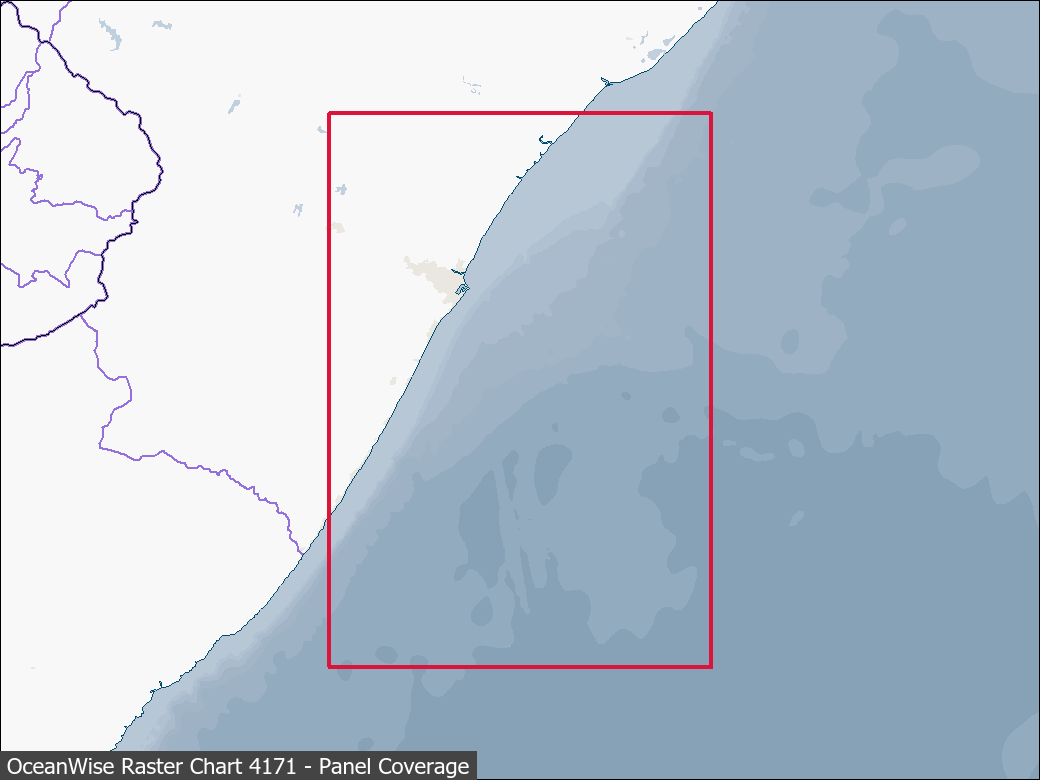 Panel coverage map for UKHO Raster Chart 4171