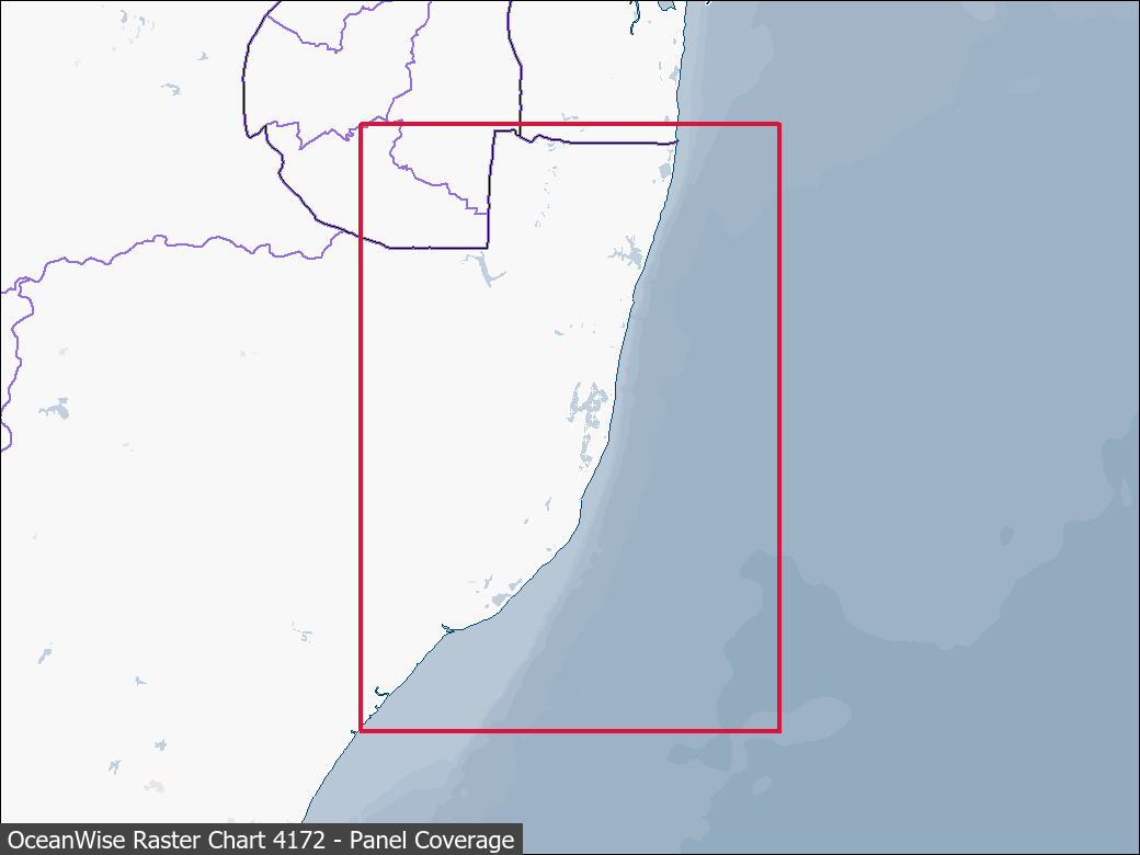 Panel coverage map for UKHO Raster Chart 4172